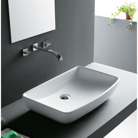 Elk Home Vitreous China Rectangle Vessel Sink, White 235 inch CVE237RC